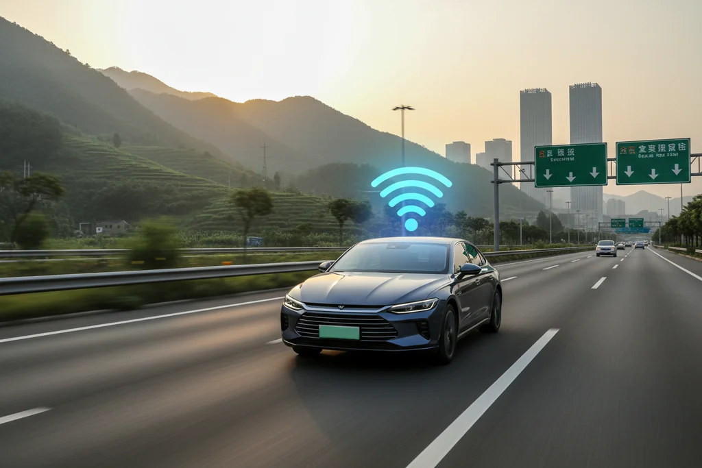 The GD09 dashcam demonstrating its loop recording feature, which automatically locks and saves important collision videos.