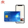 Great-Will data-only roaming SIM card shown in front of a smartphone