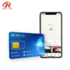 GREAT-WILL data-only SIM card shown with a smartphone displaying a location tracking map